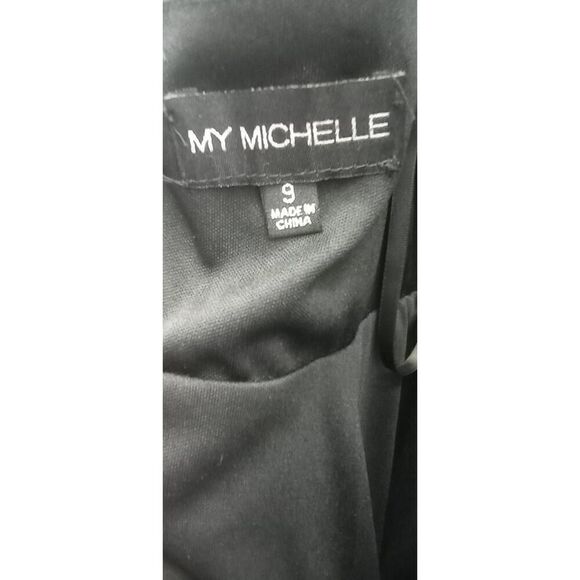 NWT My Michelle, fit and flare ,semi formal, black embroidered sleeveless dress. - Picture 9 of 10